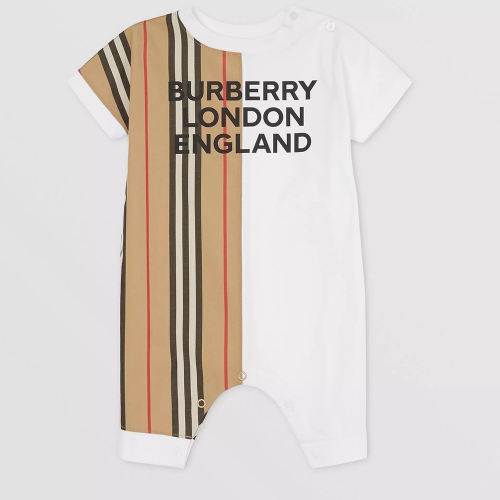Icon Stripe Panel Cotton Playsuit